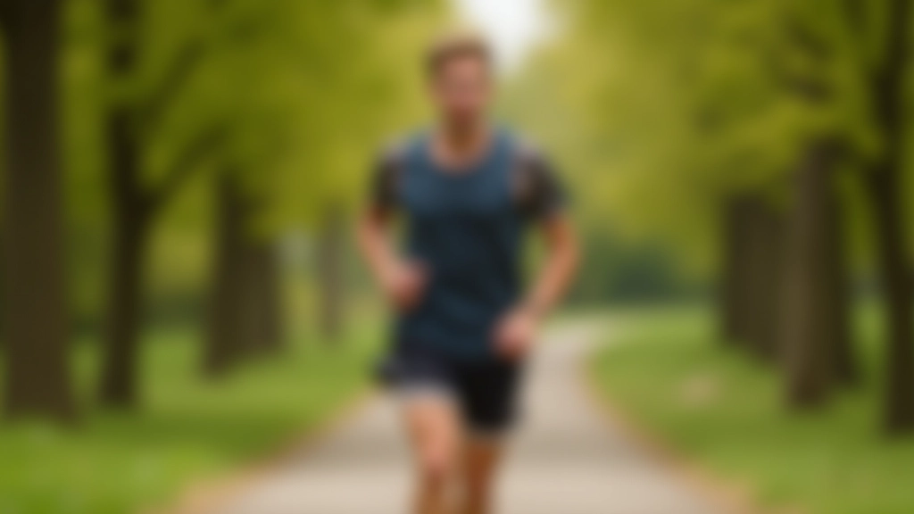 Runner jogging on a park running trail with trees lining the path